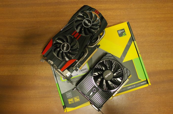 GTX760とGTX1050を比べると、GTX1050のコンパクトさがよりわかると思います。しかも外部電源がいらない!